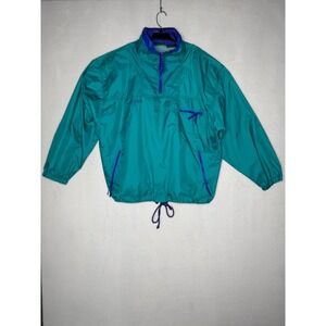 Vintage American Eagle Outfitters 90s Teal‎ Purple Half Zip Windbreaker Mens L